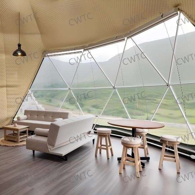 geodesic dome tent-interior-bathroom